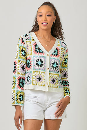 Crochet Button Up Sweater