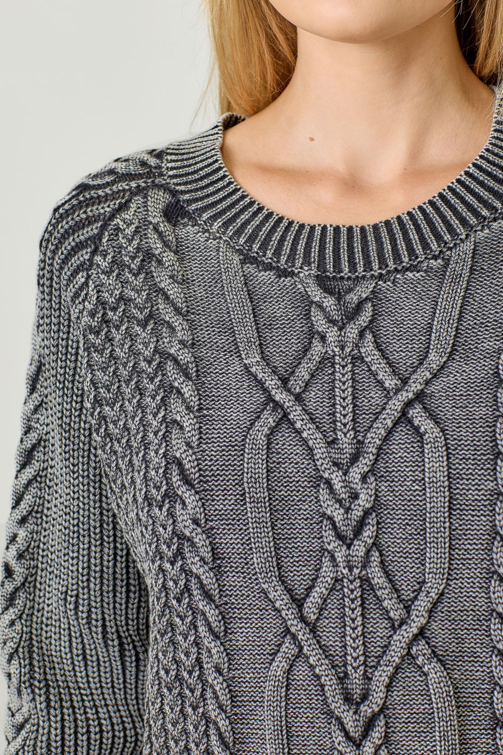 Washed Cable Sweater