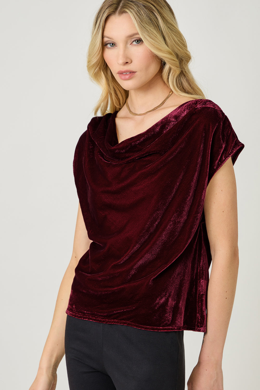 Velvet Cowl Top
