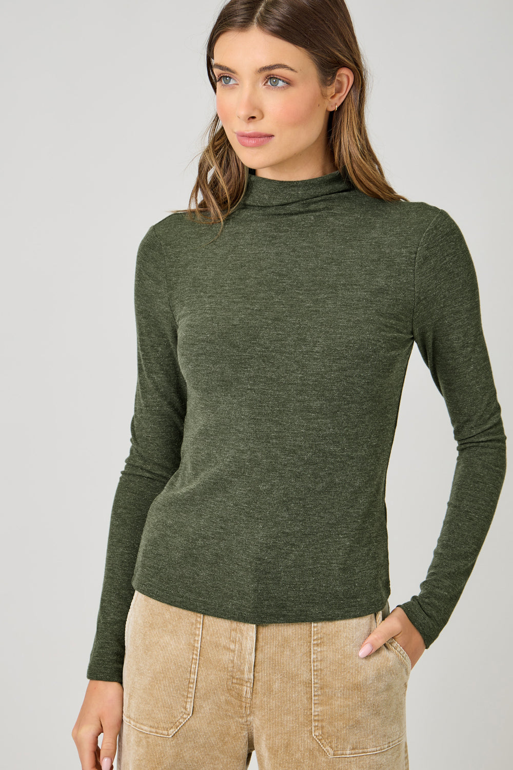 Knit Mock Long Sleeve Top