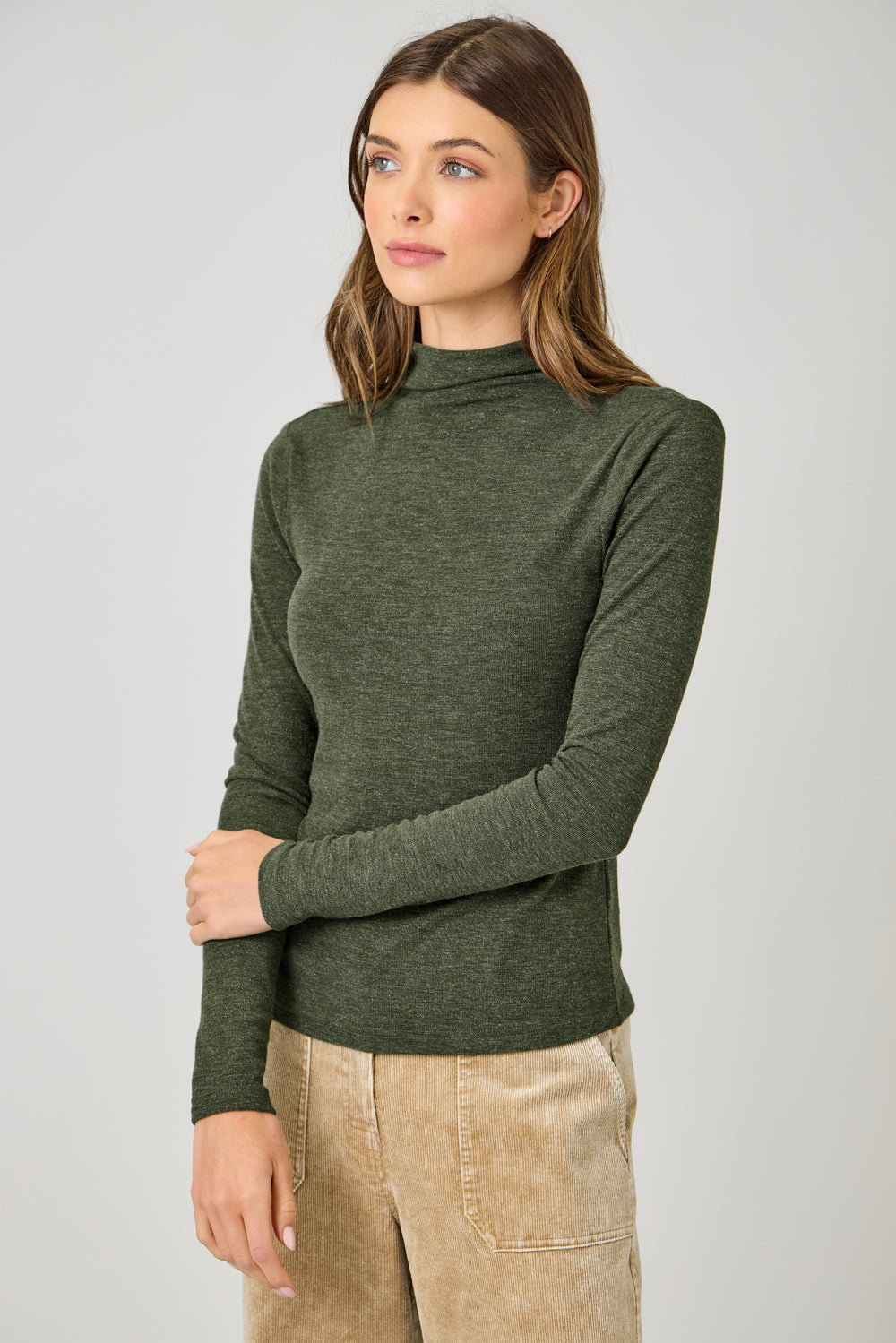 Knit Mock Long Sleeve Top