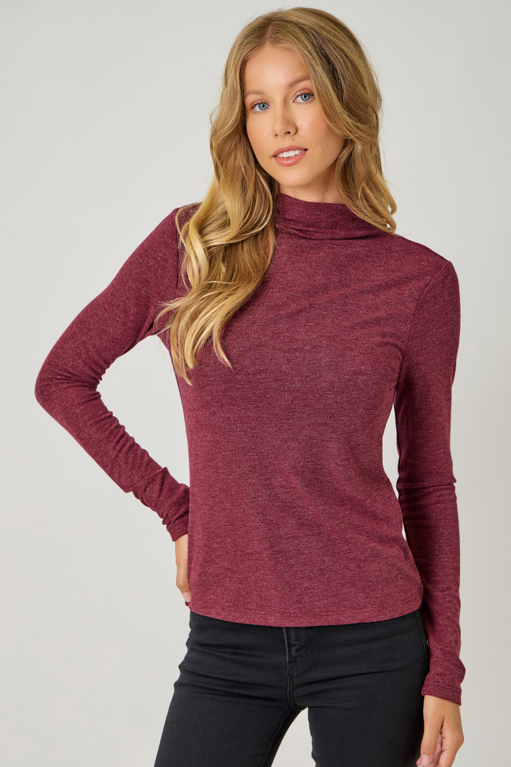 Knit Mock Long Sleeve Top