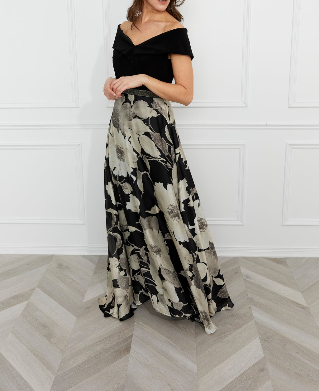Floral Off-shoulder Maxi Dress