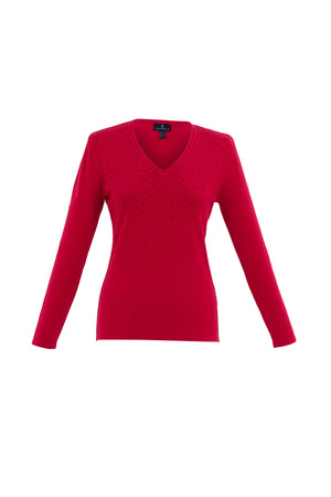 Long Sleeve V-Neck Sparkle Sweater