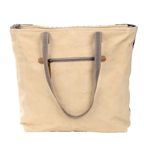 Geometric Front Panel Tote Bag