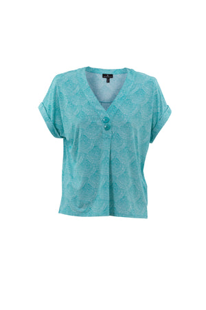 Dolman Short Sleeve Top | Aqua