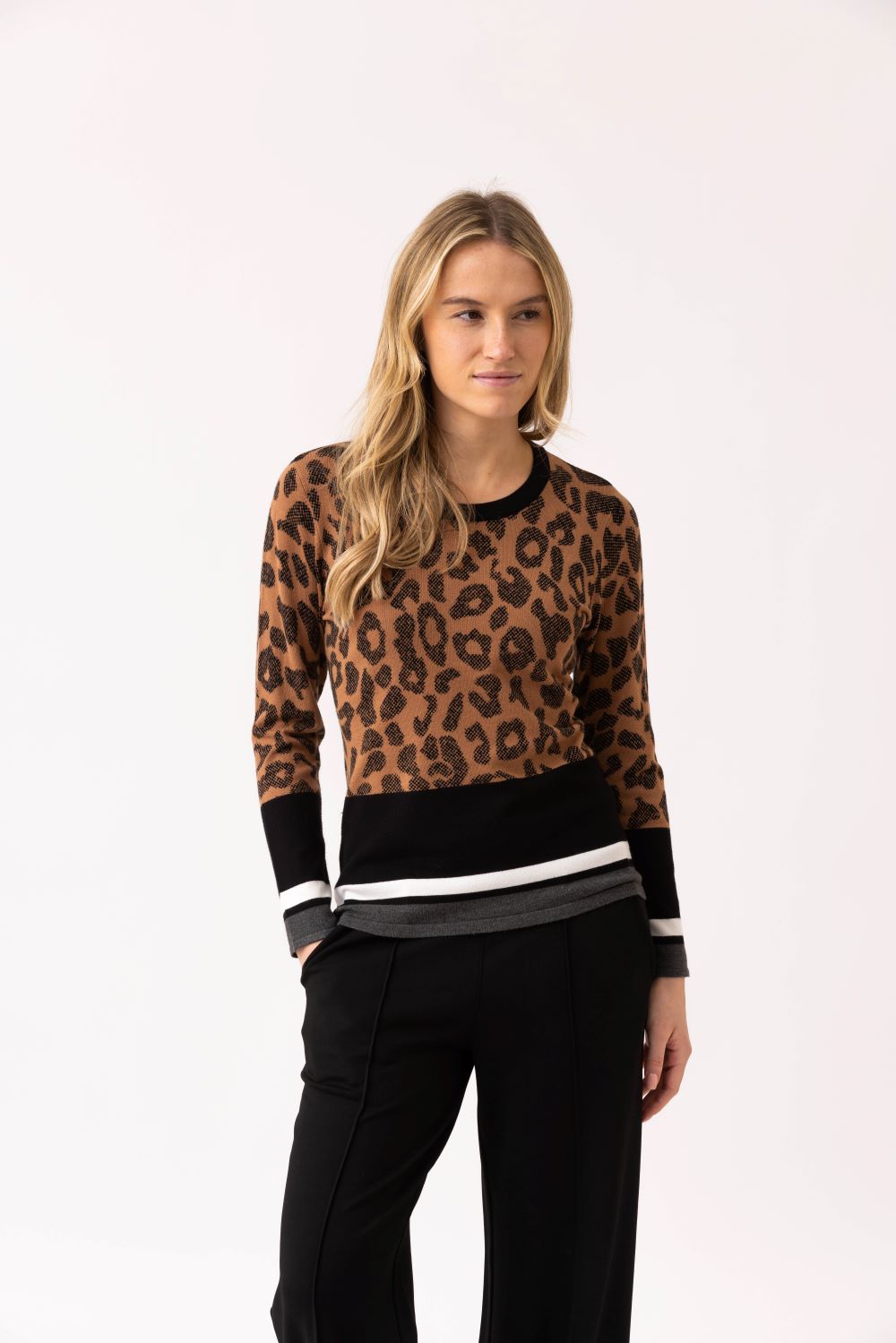Crew Neck Animal Sweater