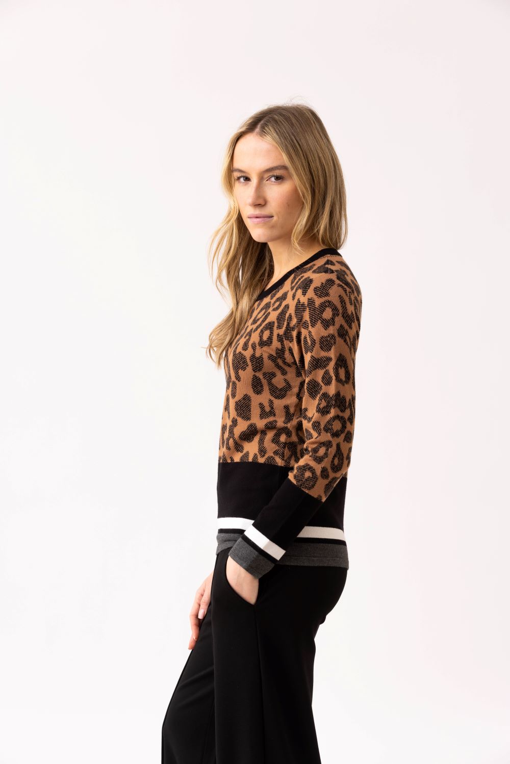 Crew Neck Animal Sweater