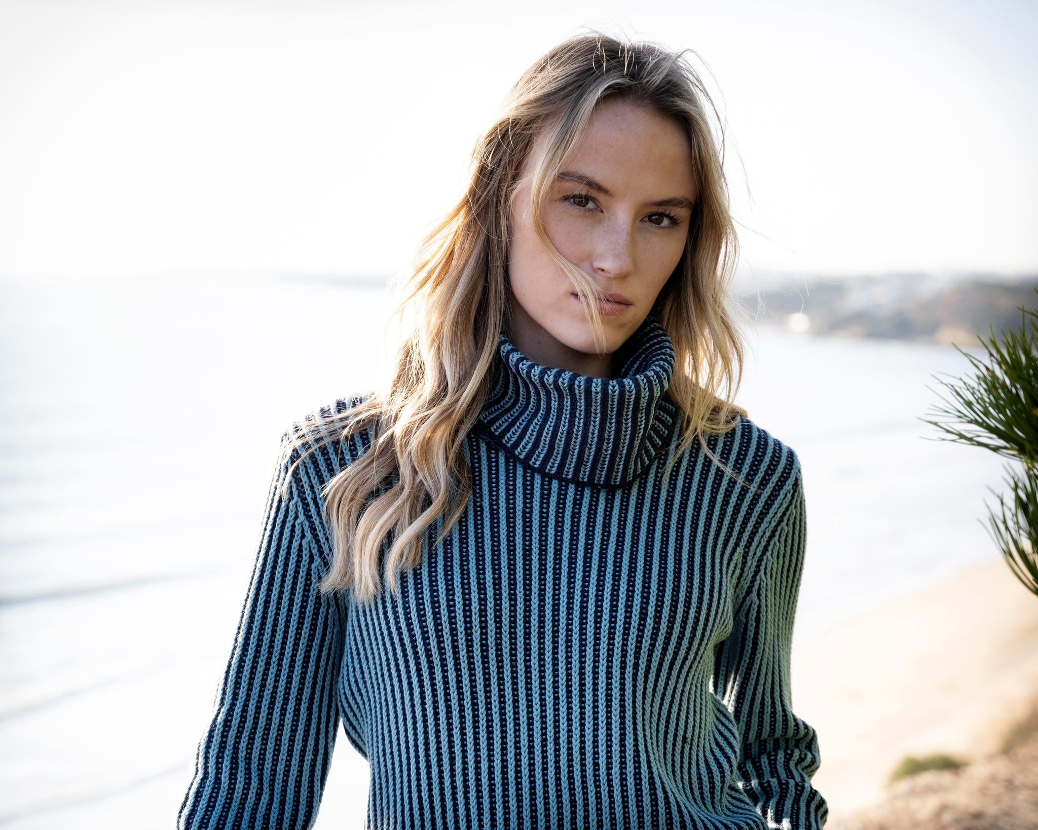 Removable Cowl Rib Sweater