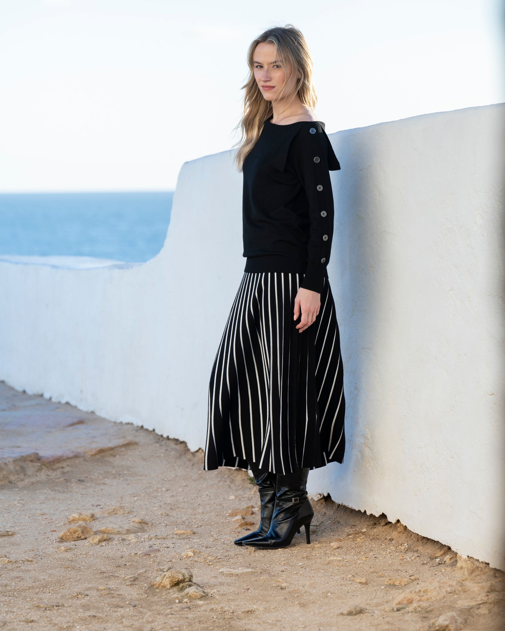 Button Shoulder Sweater