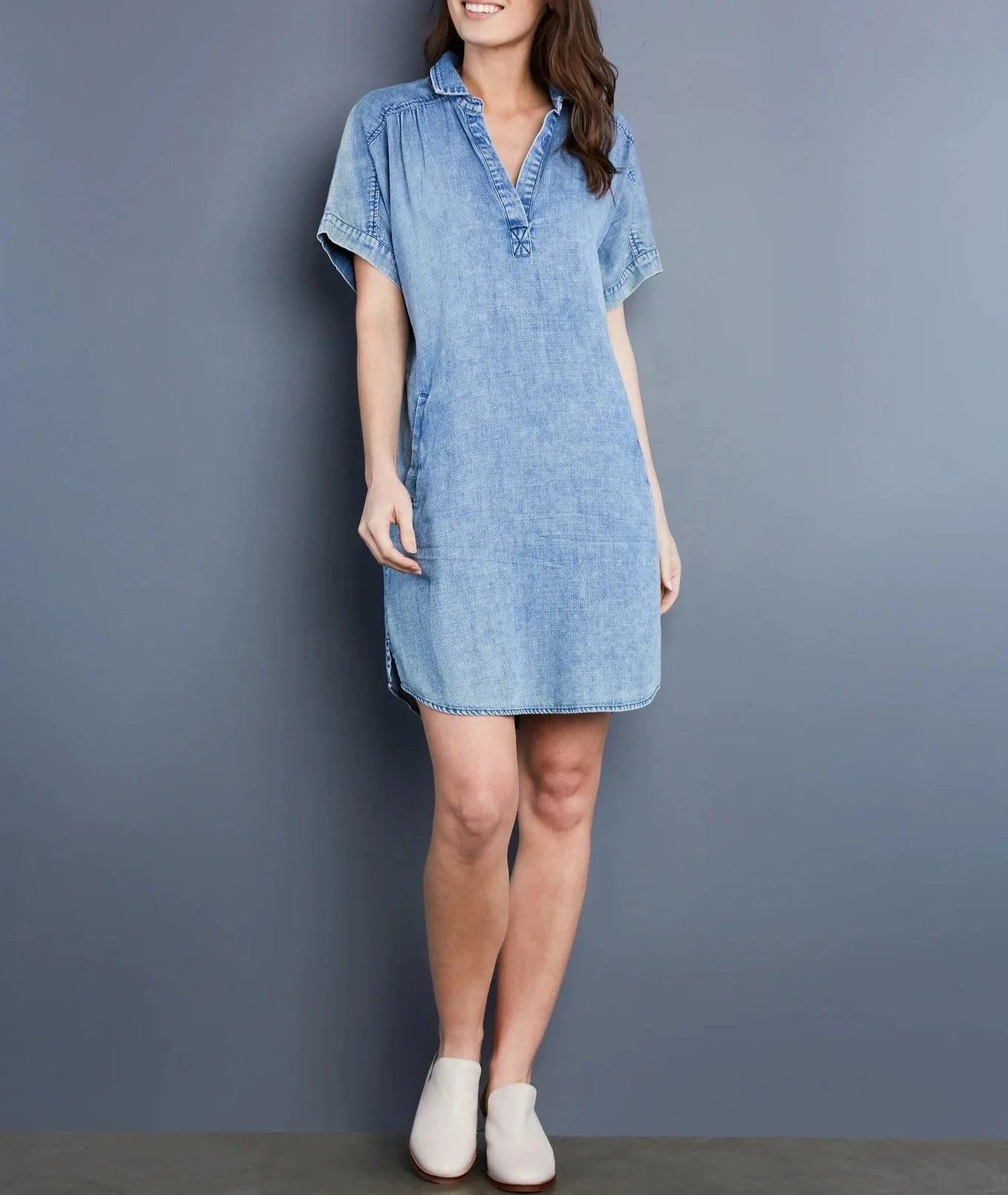 Sally Pop-over Dress | Denim