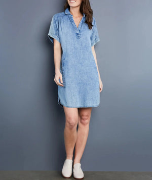 Sally Pop-over Dress | Denim