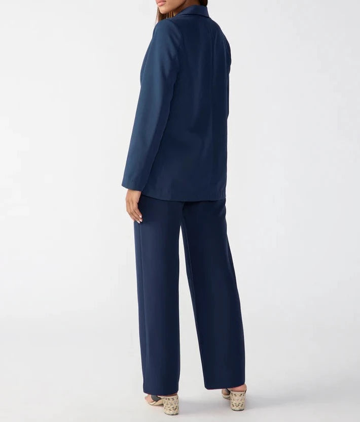 Rue Semi High Rise Trouser Pant Navy Reflection