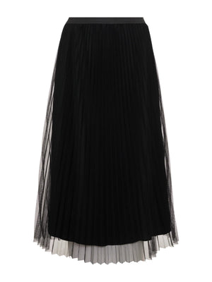 Tulle Pleated Midi Skirt