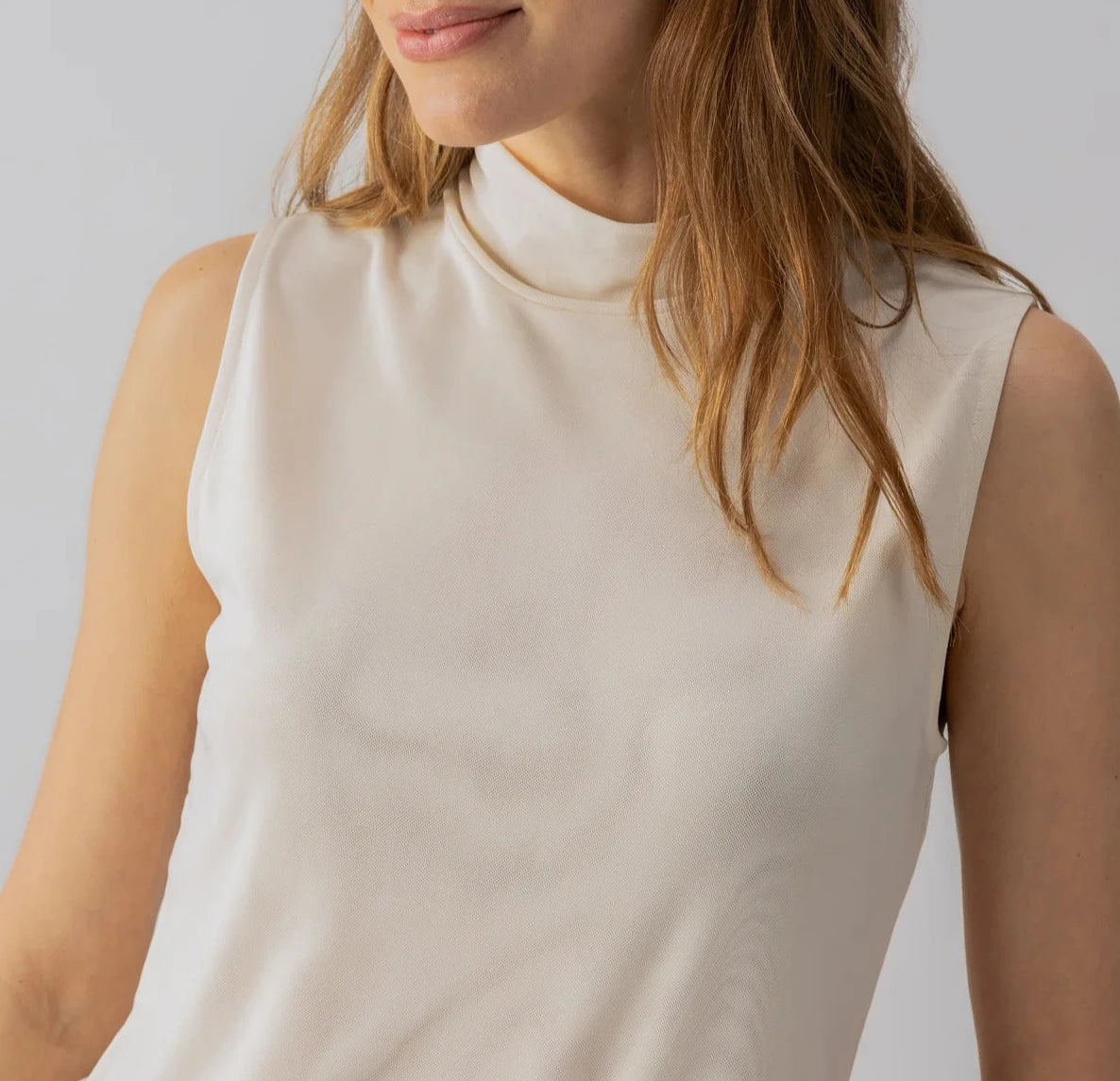 Shirred Neck Mesh Tank | Birch