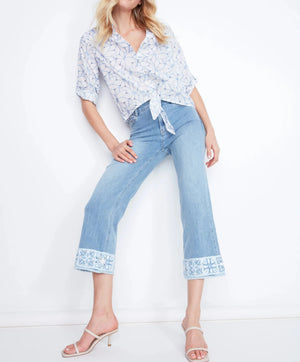 Jeans with Crochet Cuff | Light Blue