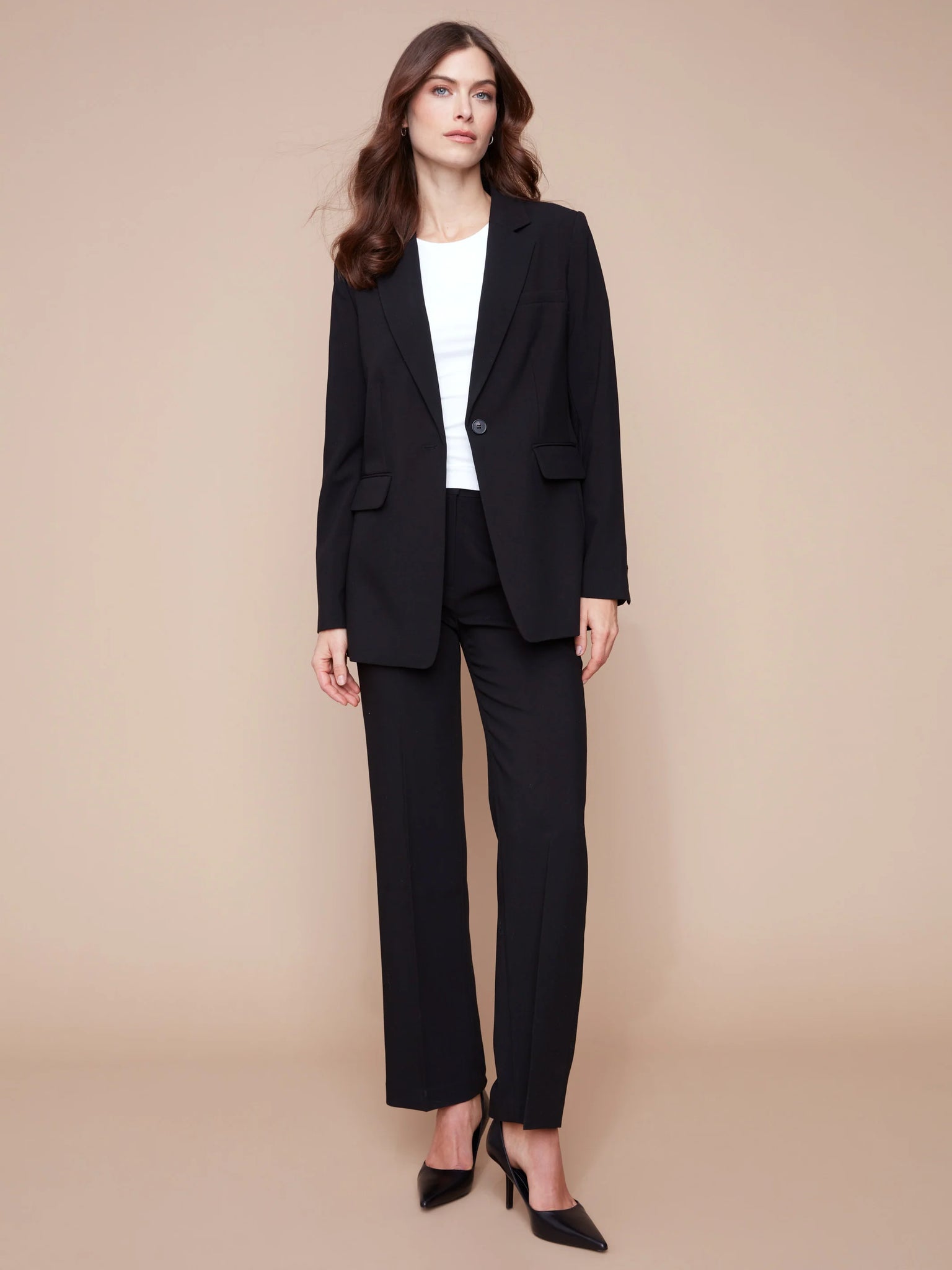 Blazer with Ruched Back | Black