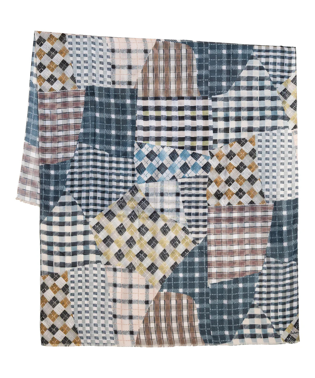 Patch Plaid Wrap