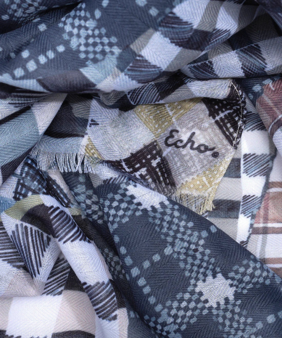 Patch Plaid Wrap