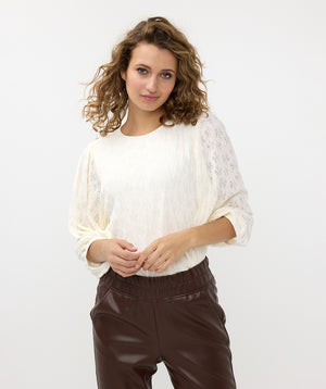 Fancy Knit Sleeve Top