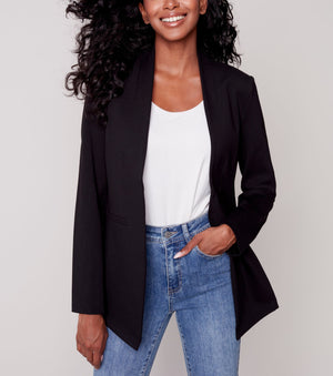 Collarless Blazer | Black