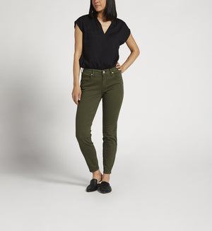 Cecilia Mid Rise Skinny Jeans | Olive