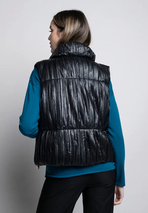 Pleated Polyurethane Puffer Vest