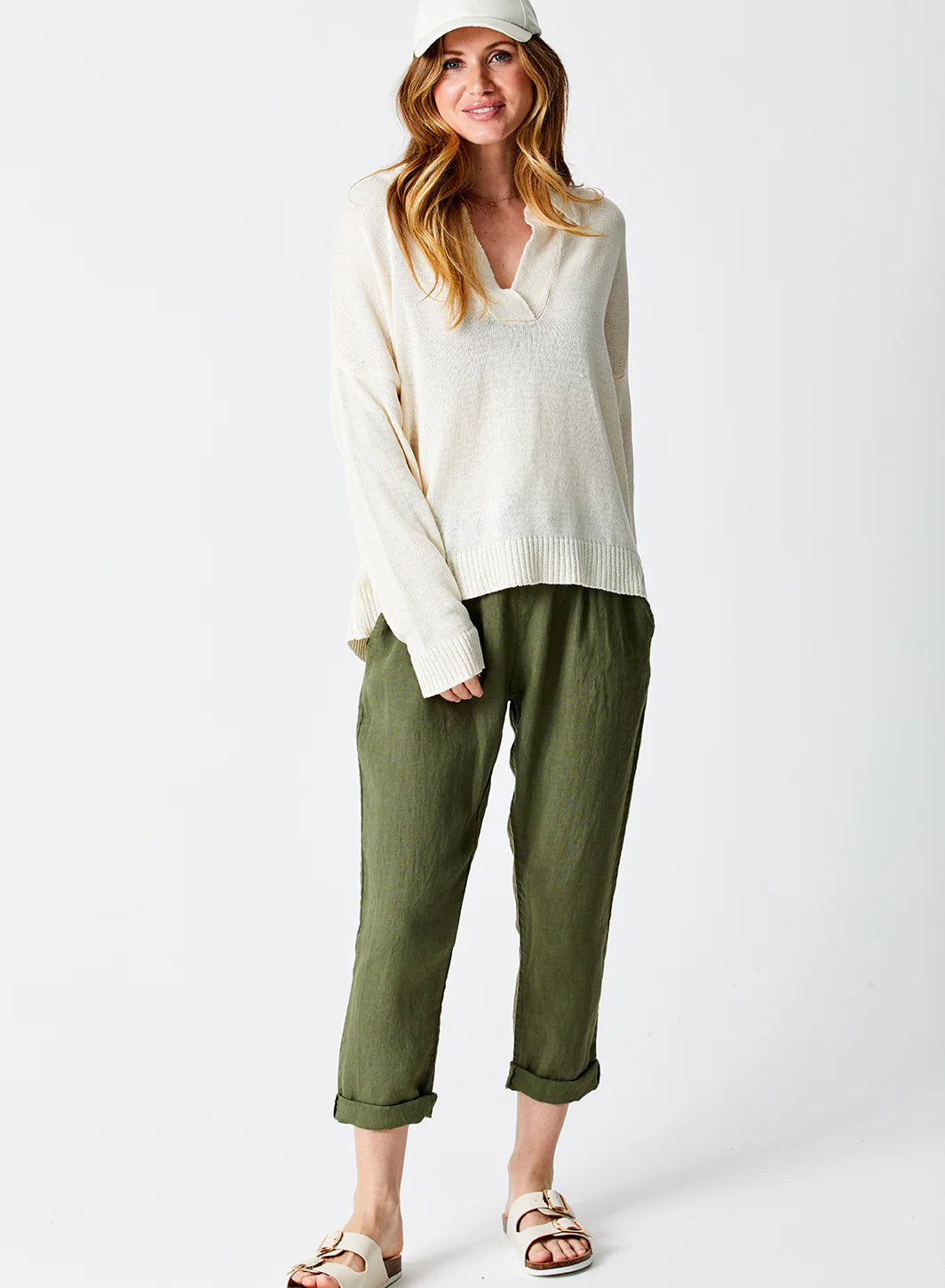 Mikey Tapered Linen Pants