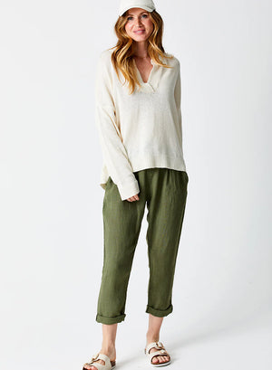 Mikey Tapered Linen Pants