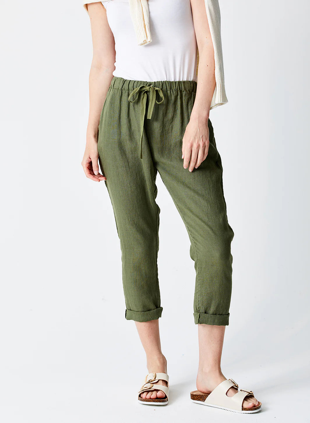 Mikey Tapered Linen Pants