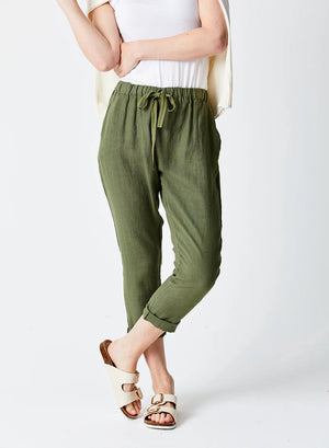 Mikey Tapered Linen Pants