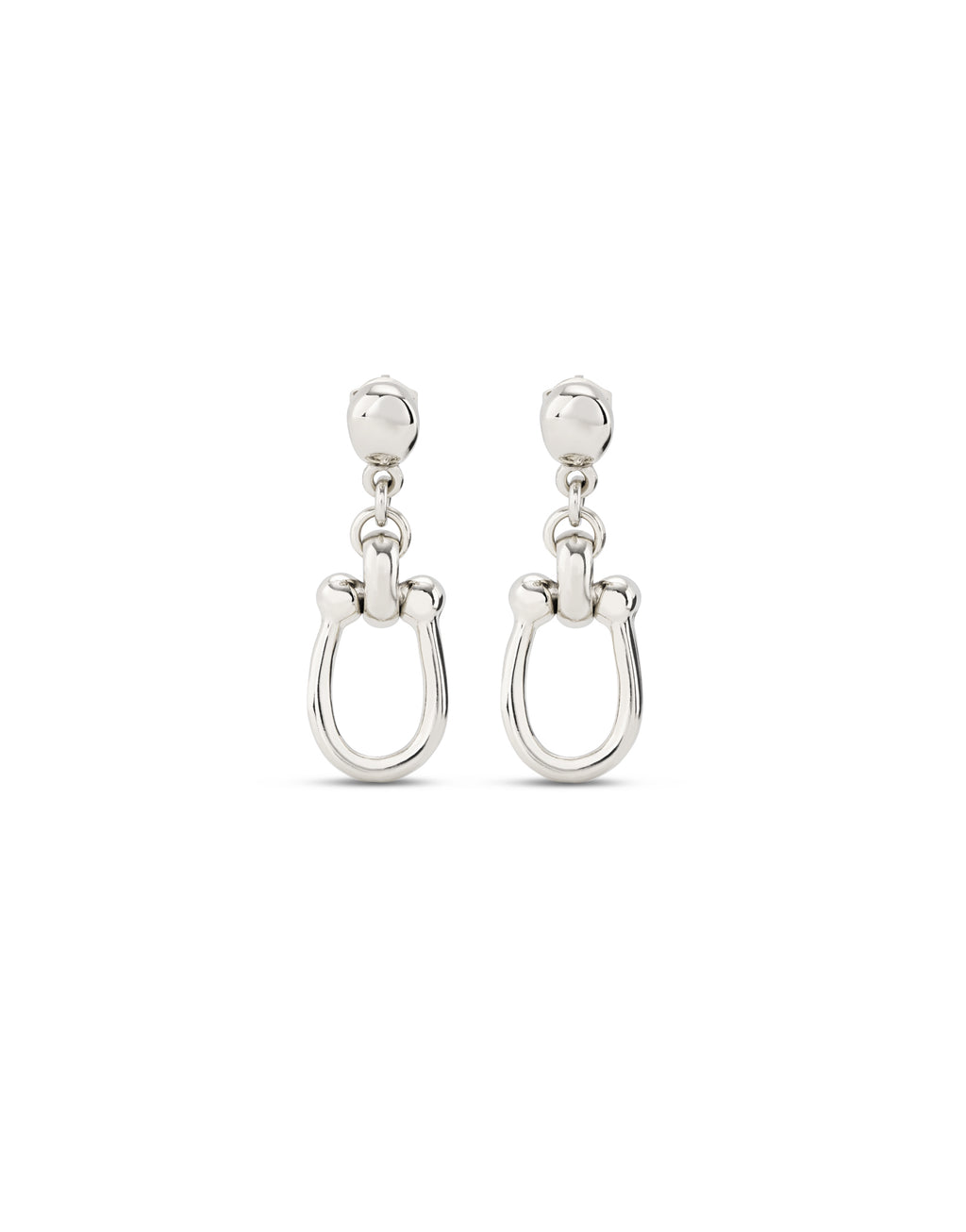 Silver-Plated Earrings With 1 Medium Sized Link