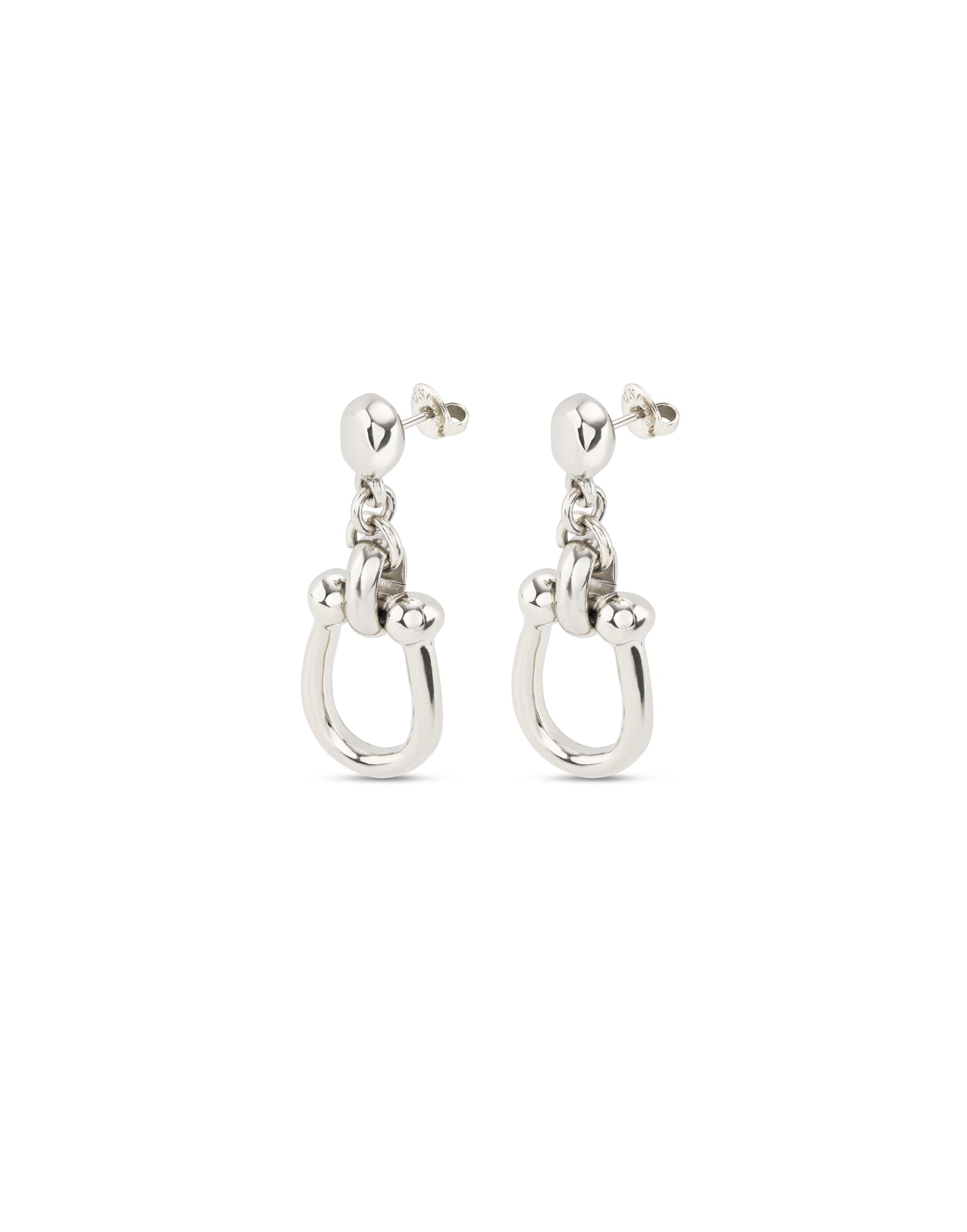 Silver-Plated Earrings With 1 Medium Sized Link