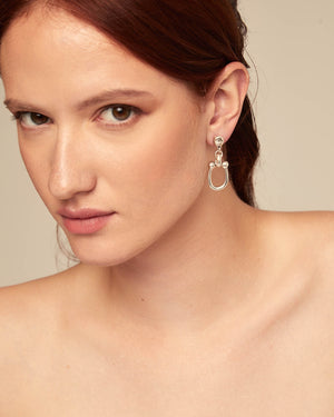 Silver-Plated Earrings With 1 Medium Sized Link