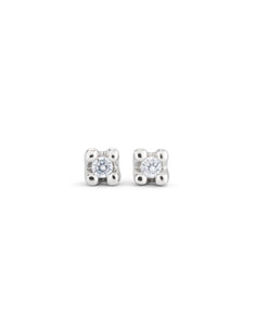 Sterling silver-plated earrings with white cubic zirconia