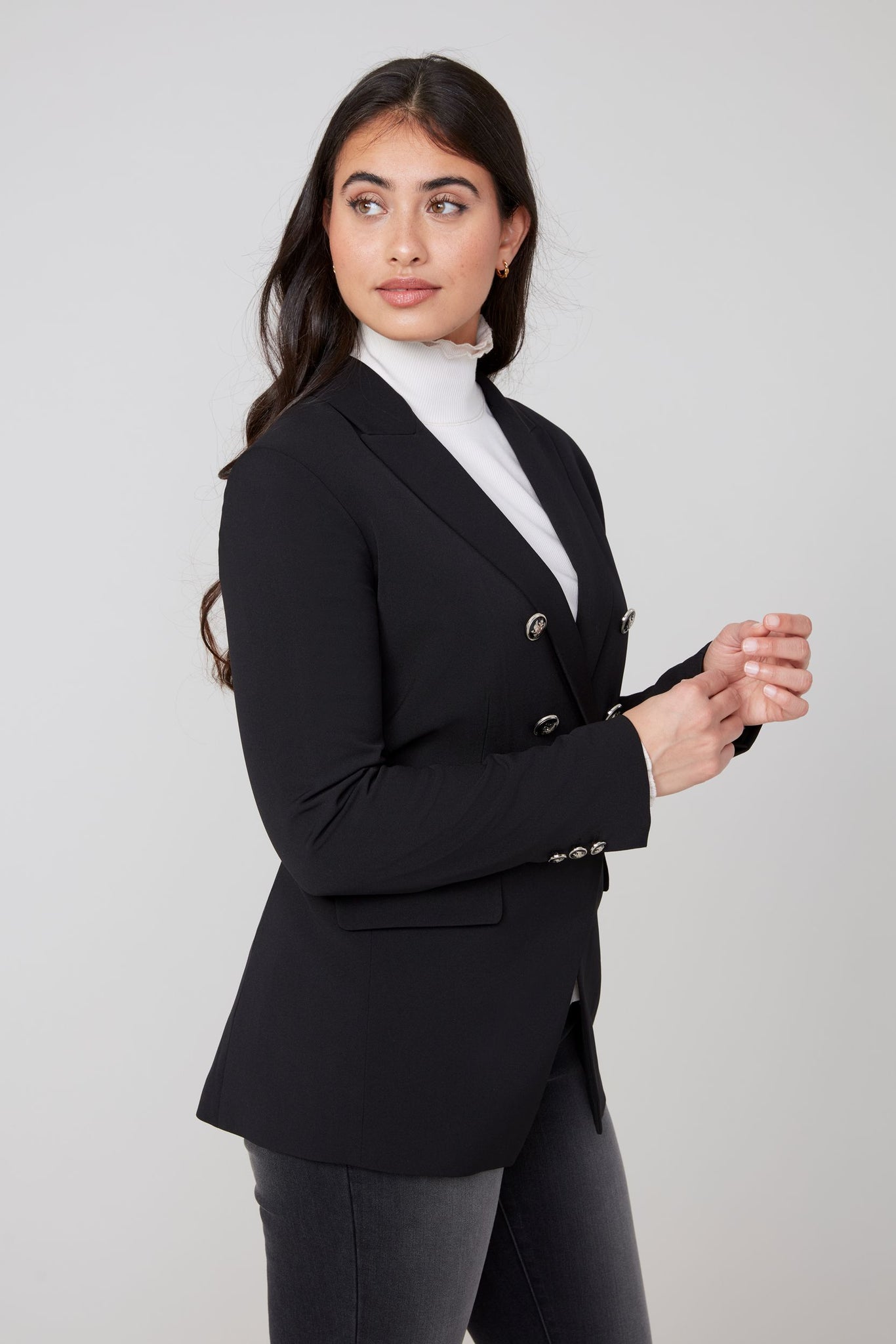 Long Sleeve Zip Out Hooded Blazer