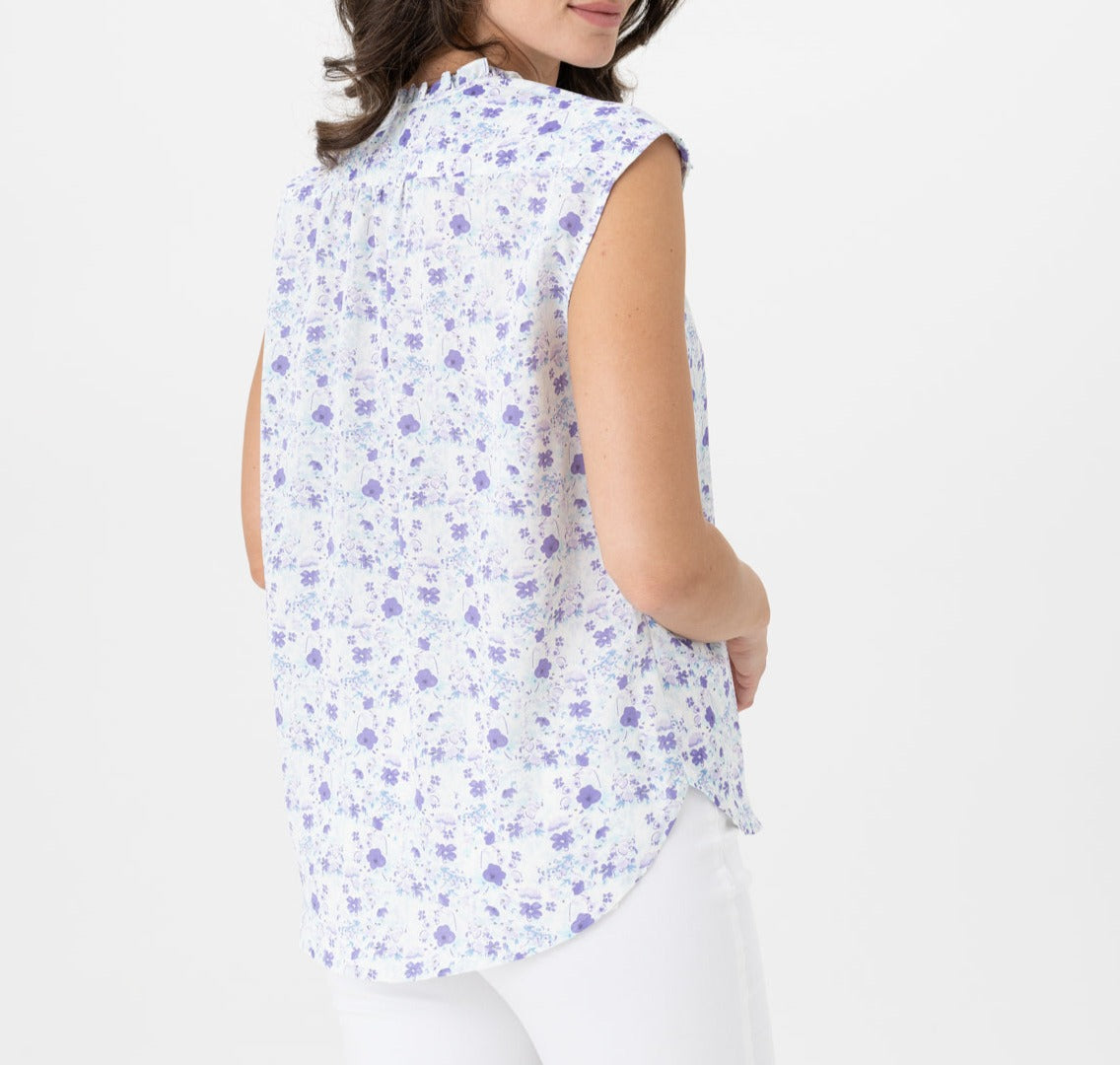 Sleeveless Floral Blouse | Lavender