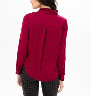 Button Down Airflow Blouse | Beet