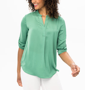 Split Neck Airflow Blouse | Artichoke