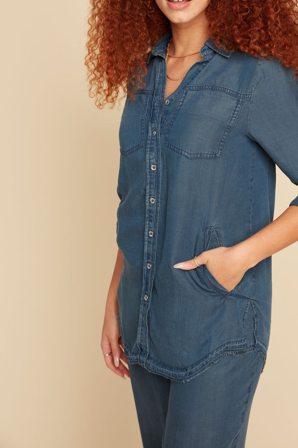 Tencel Dark Chambray Blouse