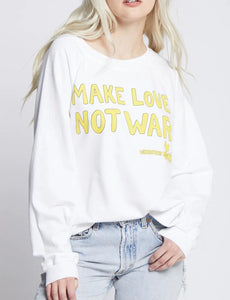 Woodstock Make Love Not War Sweatshirt | White