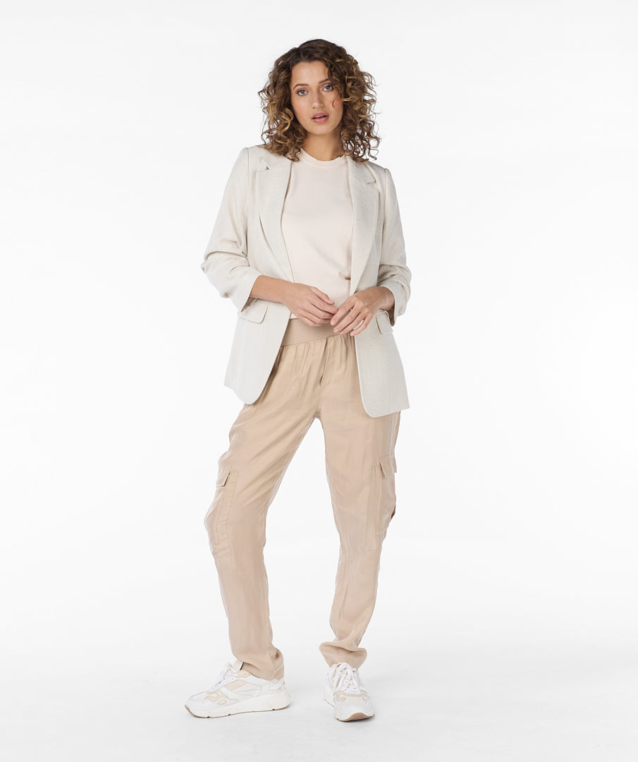 Ruched Sleeve Blazer | Sand