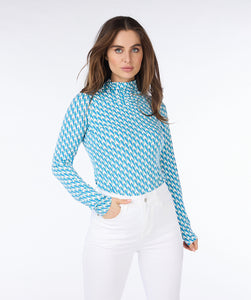 Ruched Mock Neck Top