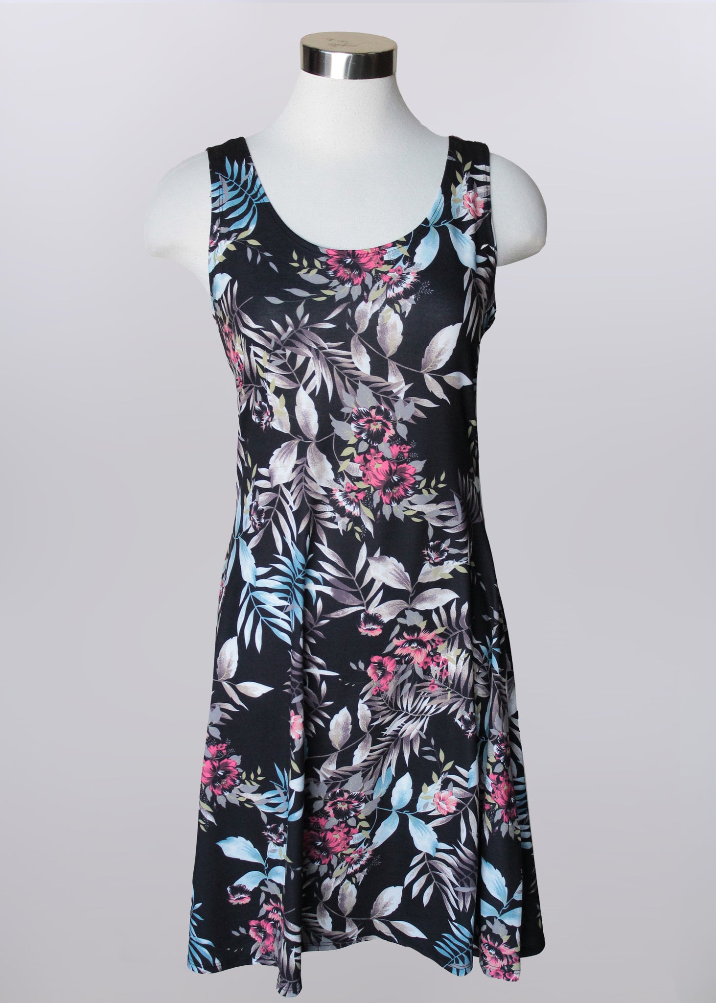 Floral Tank Dress | Black floral 