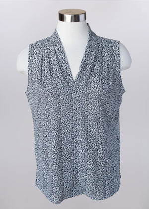 Sleeveless Animal Print Blouse | B/W