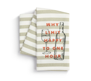 Cotton Tea Towel and Tasting Spoon | Happy Hour