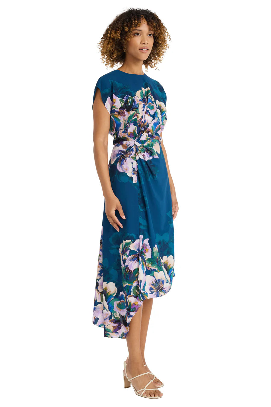 Brittanie Floral Satin Midi Dress