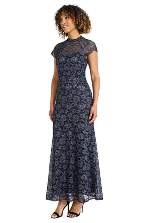 Maggy London Cap Sleeve Illusion Gown