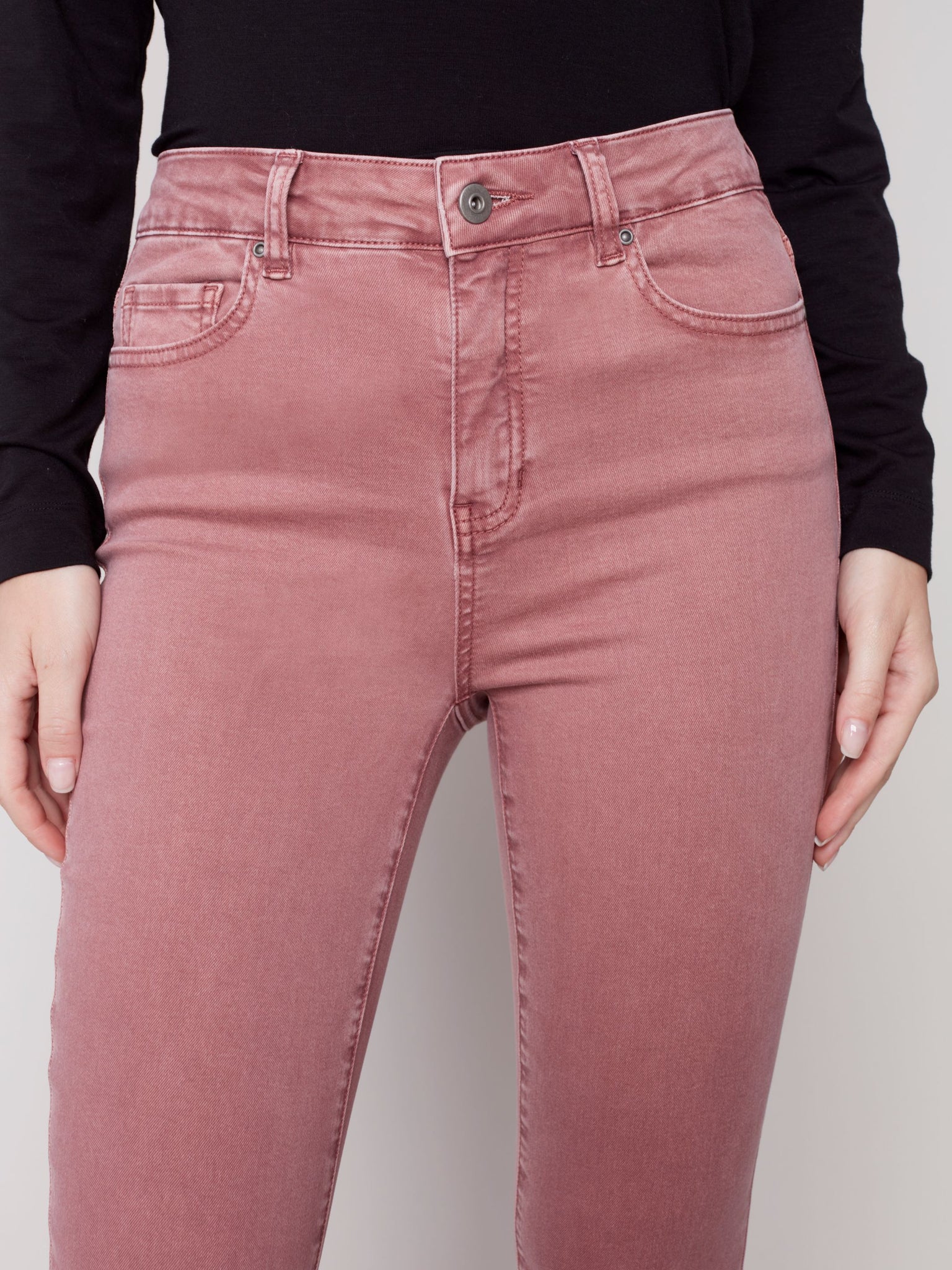 Raw Hem Flare Pants | Raspberry