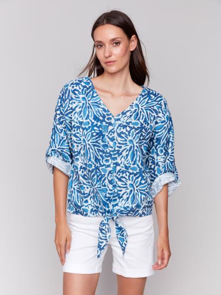 Printed 3/4 Sleeve Top